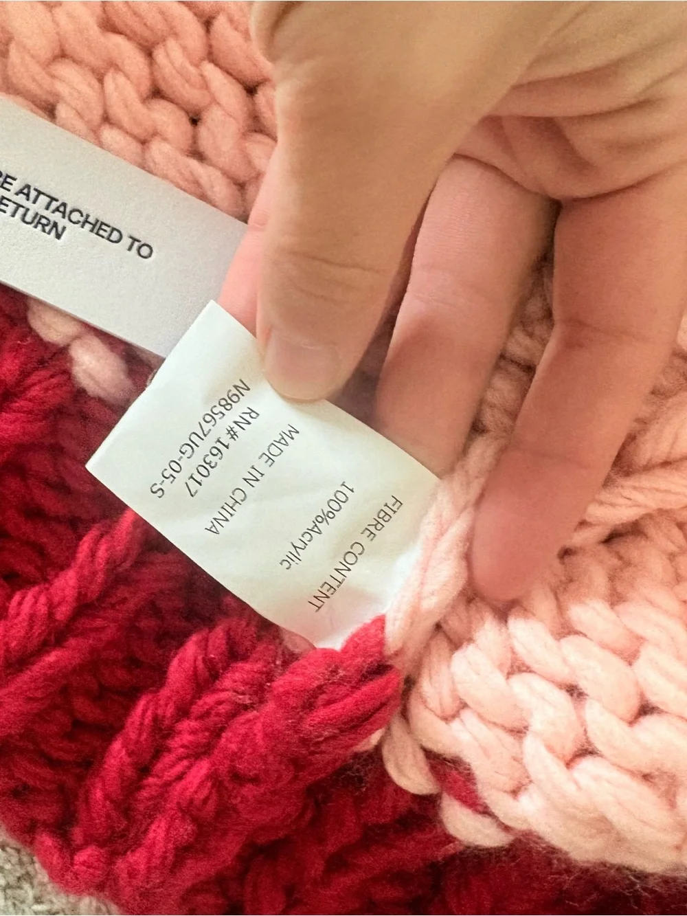 New Princess Polly Lester Chunky Knit Cardigan Sweater Pink Red M / L Oversized